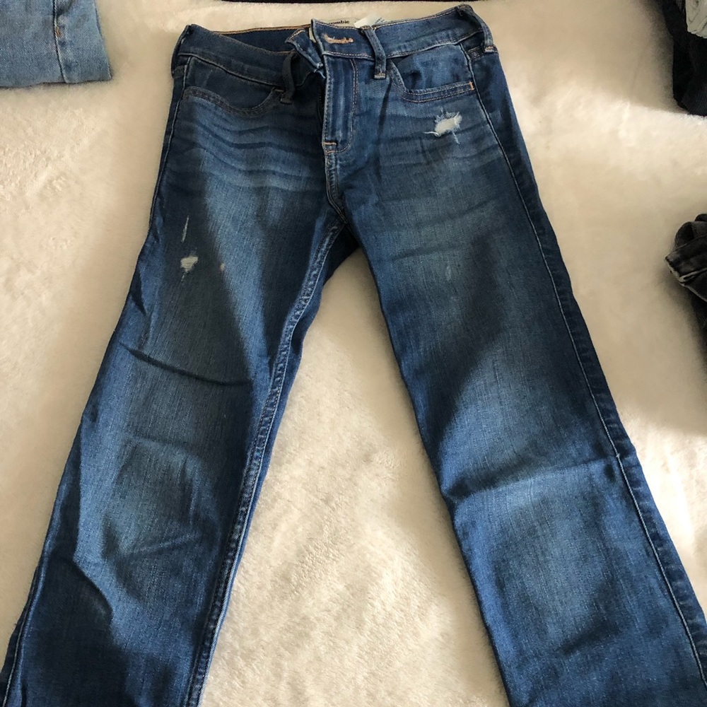 abercrombie kids medium-dark washed skinny jeans